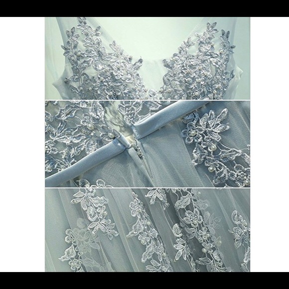 🆕 Lace Applique embellished Long Evening Gown - Picture 5 of 6